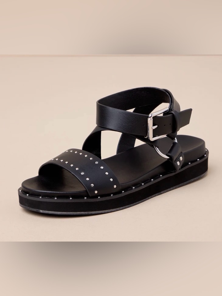 Nwob! Shu Shop Cameron Studded Ankle Strap Sandal, 10, Black